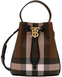 Burberry - Mini sac seau brun à monogramme tb - Lyst
