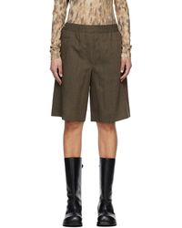 Ganni - Light Wool Melange Boxer Shorts - Lyst