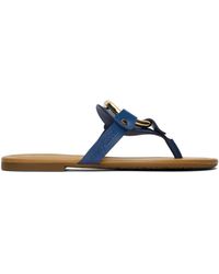 See By Chloé - Blue Hana Flat Sandals - Lyst