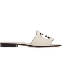 Gucci - Off-white Interlocking G Flat Sandals - Lyst