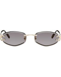 Cartier - Gold Signature C Geometrical Metal Sunglasses - Lyst