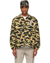A Bathing Ape - Khaki Gore-Tex Wind Stopper 1St Camo Relaxed Coach Jacket - Lyst