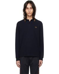 Fred Perry - Navy 'the ' Long Sleeve Polo - Lyst