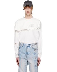Feng Chen Wang - ホワイト ディストレス 長袖tシャツ - Lyst