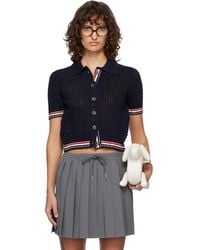 Thom Browne - Hector Pointelle Short Sleeve Cardigan - Lyst