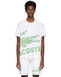 Lacoste - T-shirt blanc à image à logo imprimée - Lyst
