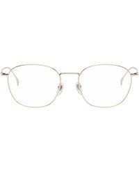 Gucci - Gold Round Glasses - Lyst