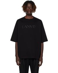 Lanvin - T-shirt noir à logo brodé - Lyst