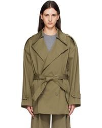 Frankie Shop - Khaki Zurich Oversized Short Trench Coat - Lyst