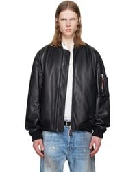 DSquared² - Leather Bomber Jacket - Lyst