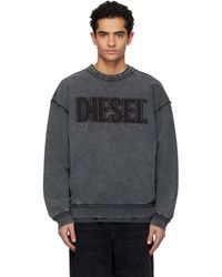 DIESEL - Pull Molletonné Droit V1 Gris À Bords Bruts - Lyst