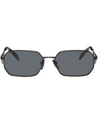 Prada - Black Triangle Logo Sunglasses - Lyst