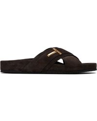 Tom Ford - Suede Wicklow T Slides - Lyst