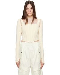 Dion Lee - Beige Pointelle Tank Top - Lyst