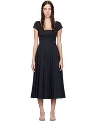 STAUD - Short Sleeve Wells Midi Dress - Lyst