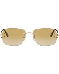 Cartier - Gold 'c De ' Sunglasses - Lyst