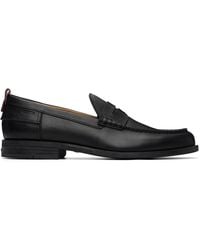 HUGO - Leather Penny Trim Loafers - Lyst