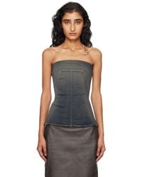 Rick Owens - Concordians Bustier Denim Top - Lyst