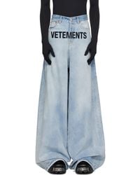 Vetements - Blue Embroidered baggy Jeans - Lyst
