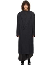 Lemaire - グレー Maxi ダブルブレスト コート - Lyst