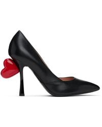 Moschino - Black Sweet Heart Nappa Leather Heels - Lyst