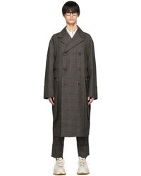 WOOYOUNGMI - Gray Double-breasted Coat - Lyst