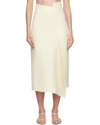 GIA STUDIOS - Off- Wool Midi Skirt - Lyst