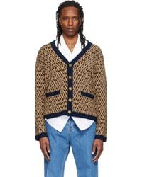 Valentino - Jacquard Logo Wool Cardigan - Lyst