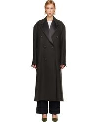Ami Paris - Wool Smocking Double Breasted Coat - Lyst