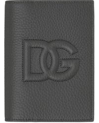 Dolce & Gabbana - Étui pour passeport gris à logo dg gaufré - Lyst