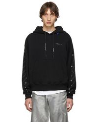 Off-White c/o Virgil Abloh Black And Silver Diag Backbone Hoodie