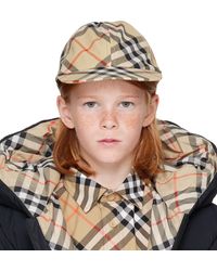 Burberry - キッズ｜ベージュ チェック ベースボールキャップ - Lyst
