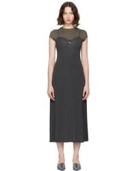 Acne Studios - グレー レイヤード ジャージ ミディアムワンピース - Lyst