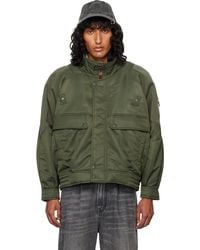 R13 - Khaki Ribbed Flight Bomber Jacket - Lyst