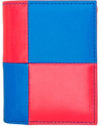 Comme des Garçons - Comme Des Garçons Wallets Pink & Blue Fluo Squares Card Holder - Lyst
