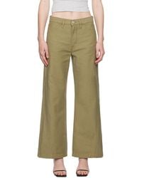FRAME - Khaki 'Le Baggy Palazzo' Jeans - Lyst