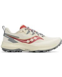 Saucony - Gray & Red Peregrine 14 Sneakers - Lyst
