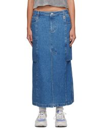 WOOYOUNGMI - Blue Pocket Denim Maxi Skirt - Lyst