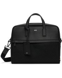 BOSS - ブラック サフィアーノレザー ブリーフケース - Lyst