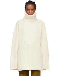 Acne Studios Off-white Ribbed Turtleneck