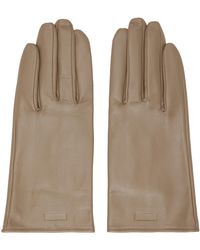 Ssstein - Khaki Leather Gloves - Lyst