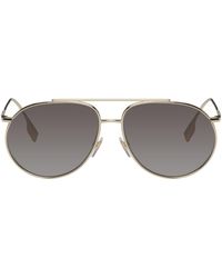 Burberry - Oversize Icon Stripe Pilot Sunglasses - Lyst