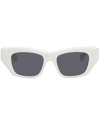 Alaïa - Alaïa lunettes de soleil rectangulaires blanches - Lyst