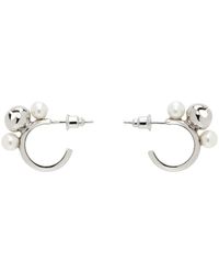 Simone Rocha - Silver Mini Bell Charm Hoop Earrings - Lyst