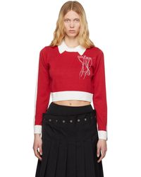 ROKH - レッド Contrasted ニットポロシャツ - Lyst