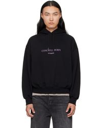 Han Kjobenhavn - Pull À Capuche Surdimensionné Noir À Logo - Lyst