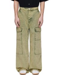 Ami Paris - Khaki Cotton Wide Fit Denim Cargo Pants - Lyst
