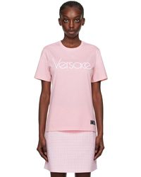 Versace - T-shirt rose à logo 1978 re-edition - Lyst