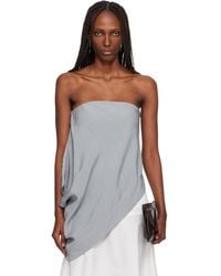 St. Agni - Strapless Asymm Drape Top - Lyst