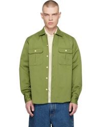 Drake's - Drake' Brushed Cotton Twill Camp Collar Shirt - Lyst